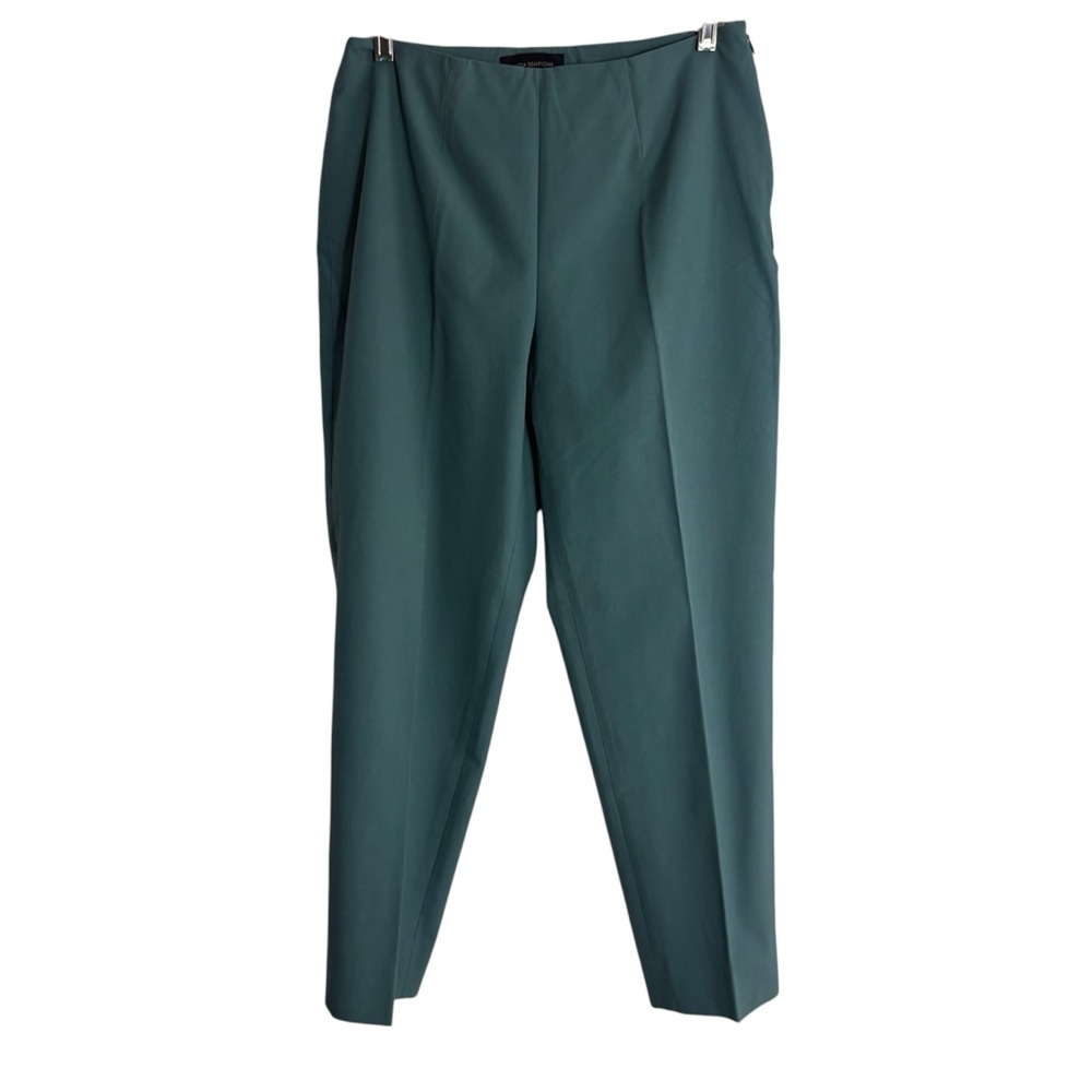 PIAZZA SEMPOINE Audrey Tapered Trousers in Teal Green Size 10 Tall — DESIGNER!!! - Picture 3 of 9